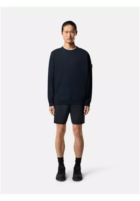 brushed organic cotton fleece sweatshirt man navy STONE ISLAND | K2S15 6100028 S0A20V0020